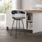 Armen Living Athena 31" Swivel Black Wood Bar Stool in Gray Faux Leather with Black Metal LCATBABLKGRY30 - alternate 6